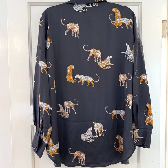 NWT Leopard Print blouse XL OVERSIZED - Picture 4 of 4